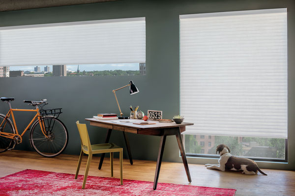 home office with city view